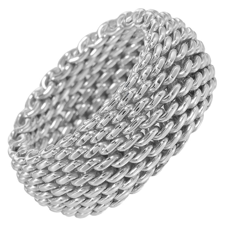 Tiffany & Co Somerset Mesh Silver 925 Size 13.5 Unisex G