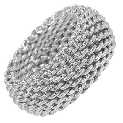 Tiffany & Co Somerset Mesh Silver 925 Size 13.5 Unisex G