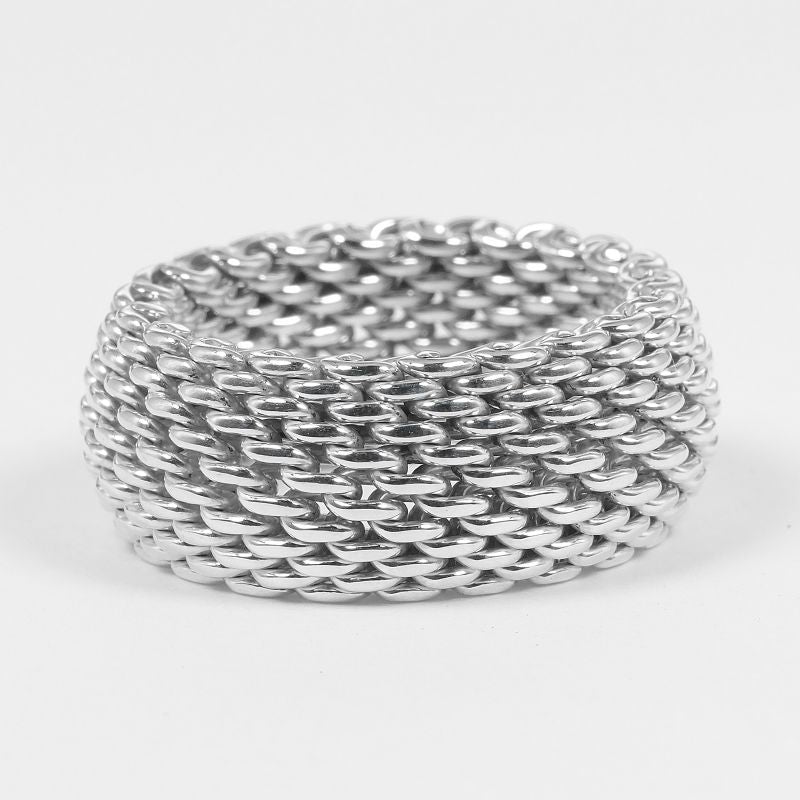 Tiffany & Co Somerset Mesh Silver 925 Size 13.5 Unisex G
