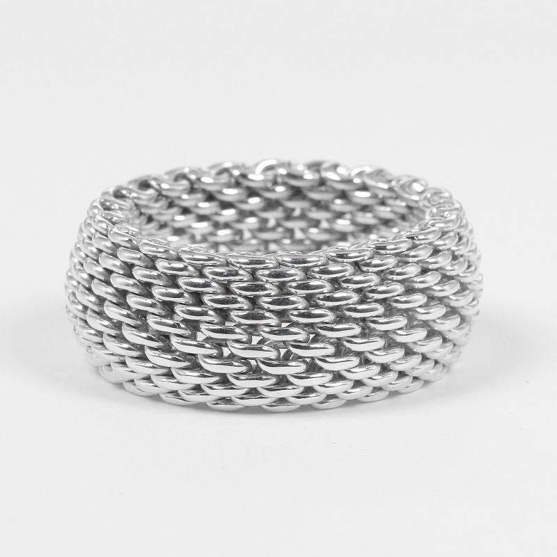 Tiffany & Co Somerset Mesh Silver 925 Size 13.5 Unisex G