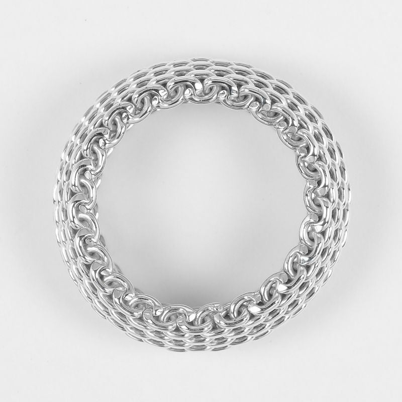Tiffany & Co Somerset Mesh Silver 925 Size 13.5 Unisex G