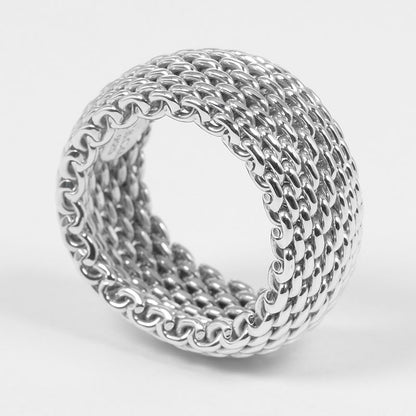 Tiffany & Co Somerset Mesh Silver 925 Size 13.5 Unisex G