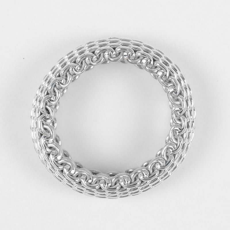 Tiffany & Co Somerset Mesh Silver 925 Size 13.5 Unisex G