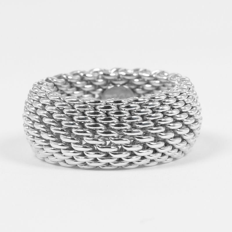 Tiffany & Co Somerset Mesh Silver 925 Size 13.5 Unisex G