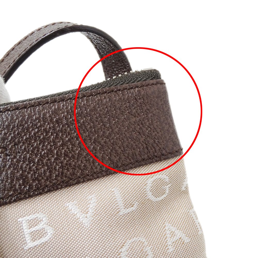 Bvlgari Bag Women'S Brand Shoulder Bag Logomania Canvas Beige Shoulder Pouch