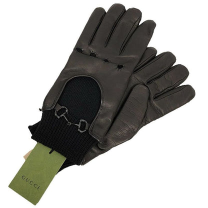 Gucci Gloves Men's 10 1 2 L Size Black Horsebit New Old Unused Item Aq12329