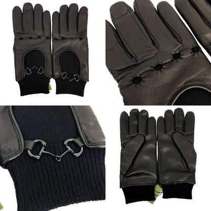 Gucci Gloves Men's 10 1 2 L Size Black Horsebit New Old Unused Item Aq12329