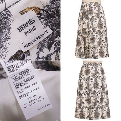 Hermes Skirt Long All-over Pattern Silk Bottoms