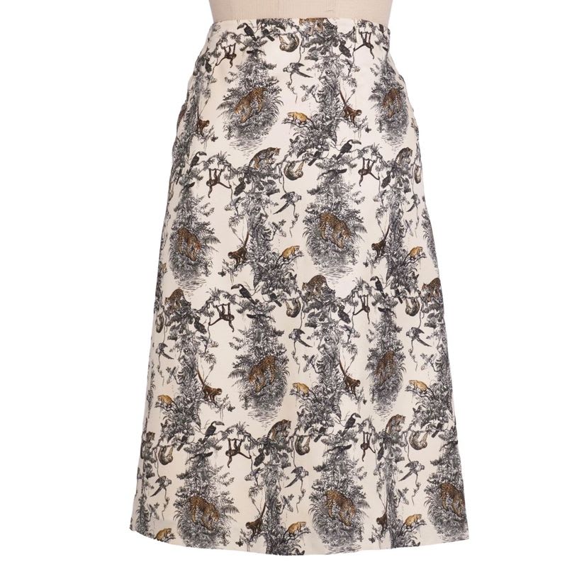 Hermes Skirt Long All-over Pattern Silk Bottoms