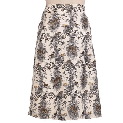 Hermes Skirt Long All-over Pattern Silk Bottoms