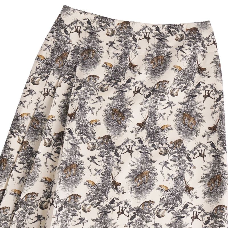 Hermes Skirt Long All-over Pattern Silk Bottoms
