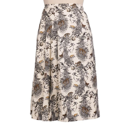 Hermes Skirt Long All-over Pattern Silk Bottoms