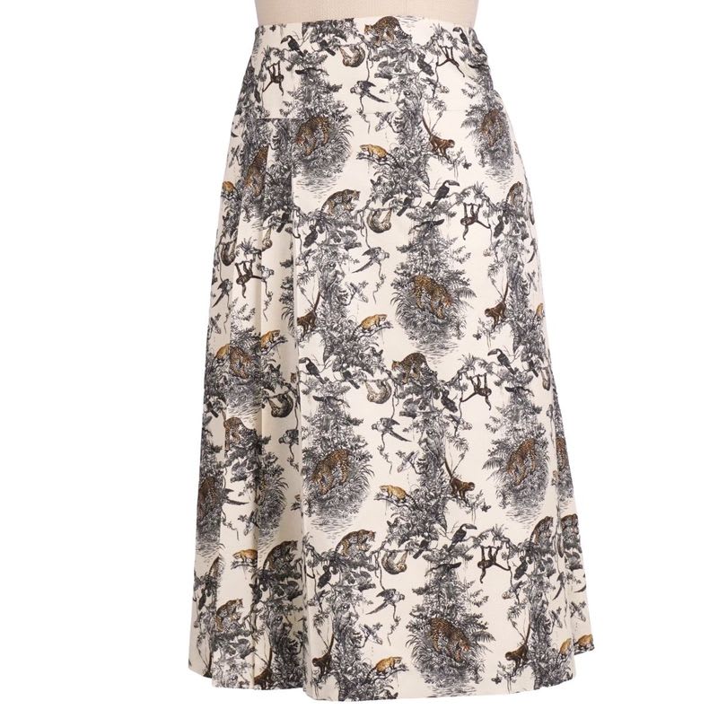 Hermes Skirt Long All-over Pattern Silk Bottoms