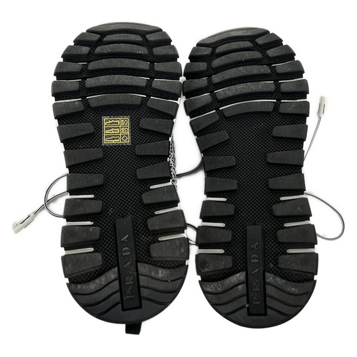 PRADA Sneakers 36 1 2 Women - Silver and black socks sneakers with removable