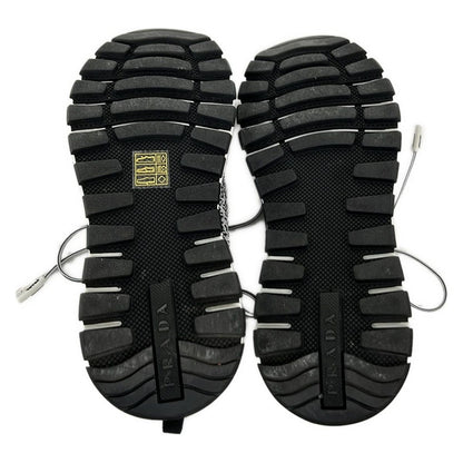 PRADA Sneakers 36 1 2 Women - Silver and black socks sneakers with removable