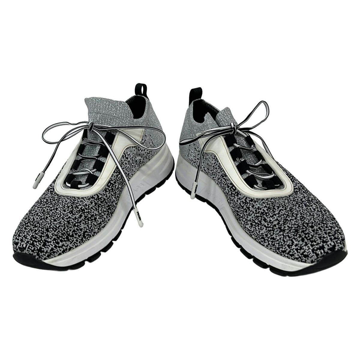 PRADA Sneakers 36 1 2 Women - Silver and black socks sneakers with removable