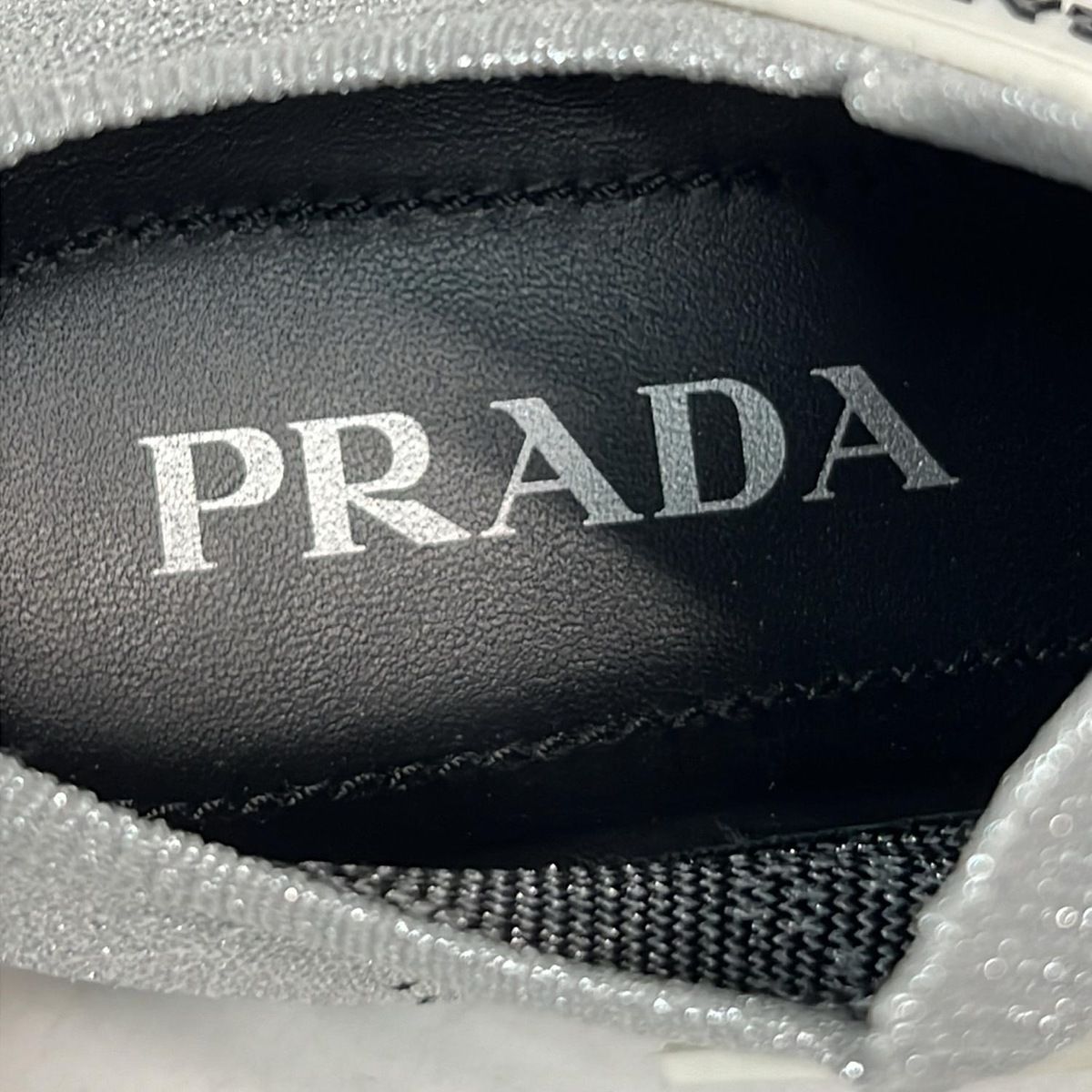 PRADA Sneakers 36 1 2 Women - Silver and black socks sneakers with removable