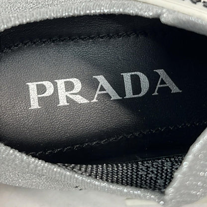 PRADA Sneakers 36 1 2 Women - Silver and black socks sneakers with removable