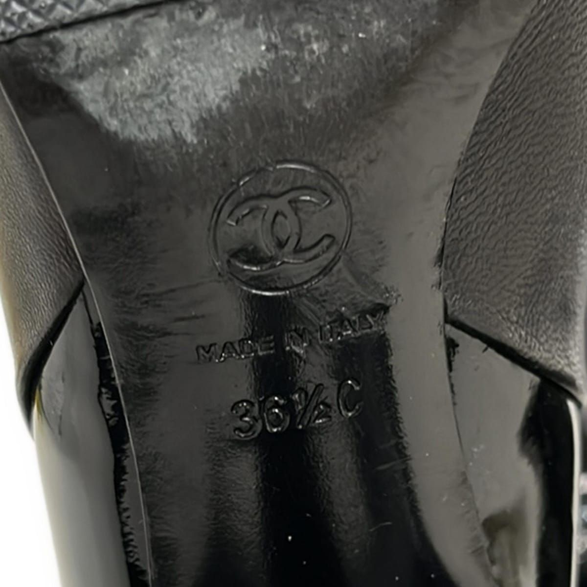 CHANEL Long Boots 36 1 2C Ladies - G26233 Black Knee-high with outsoles Leather