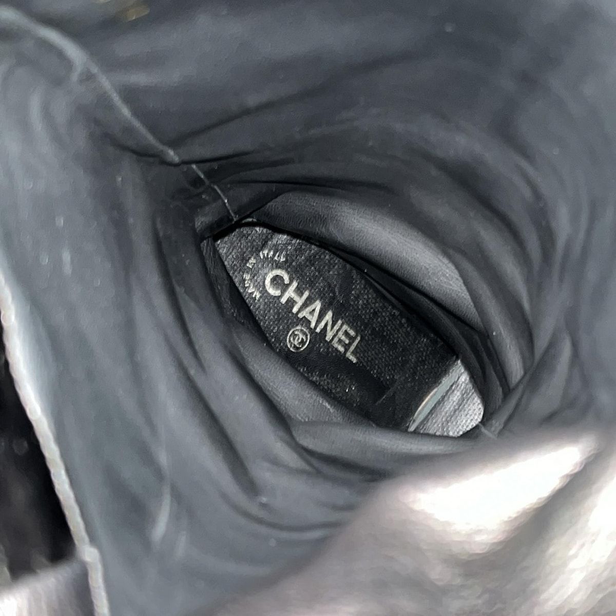 CHANEL Long Boots 36 1 2C Ladies - G26233 Black Knee-high with outsoles Leather