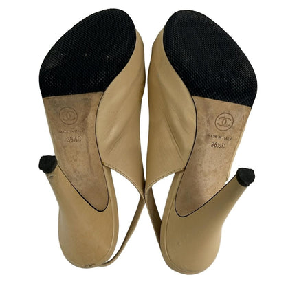 CHANEL Sandals 36 1 2C Women's - beige with outsoles lambskin