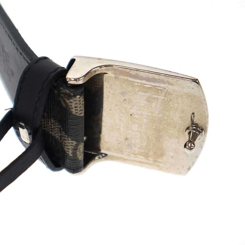 Gucci GG Kaleido Leather Belt 424674 Black X Beige 95-38