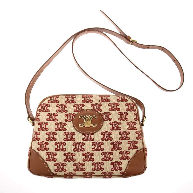 Celine Camera Bag in Textile with Triomphe Embroidery Triomphe Embroidery