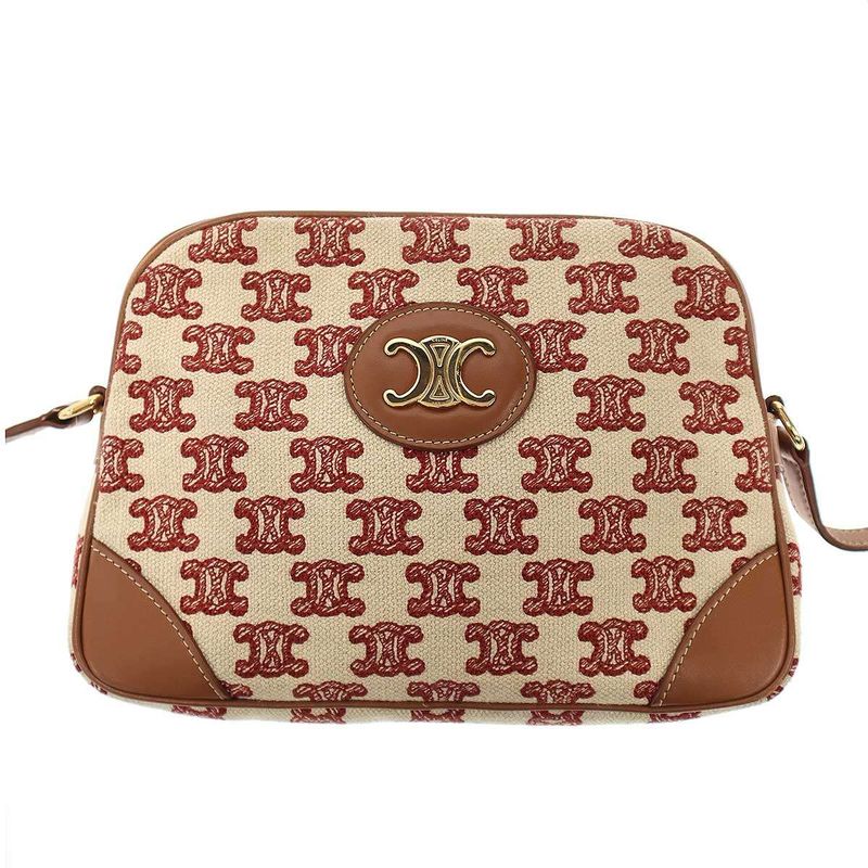 Celine Camera Bag in Textile with Triomphe Embroidery Triomphe Embroidery