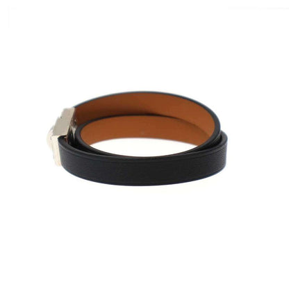 Hermes Kelly Double Tour Leather Belt Bracelet Black
