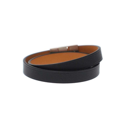 Hermes Kelly Double Tour Leather Belt Bracelet Black