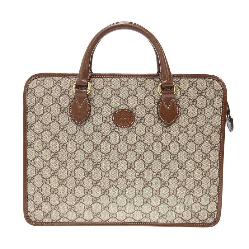Gucci GG Supreme Briefcase Bag 674143 Brown