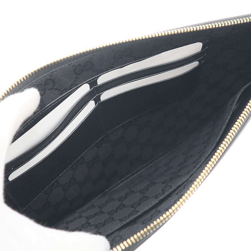Gucci Horsebit Leather Clutch Bag 700524 Black