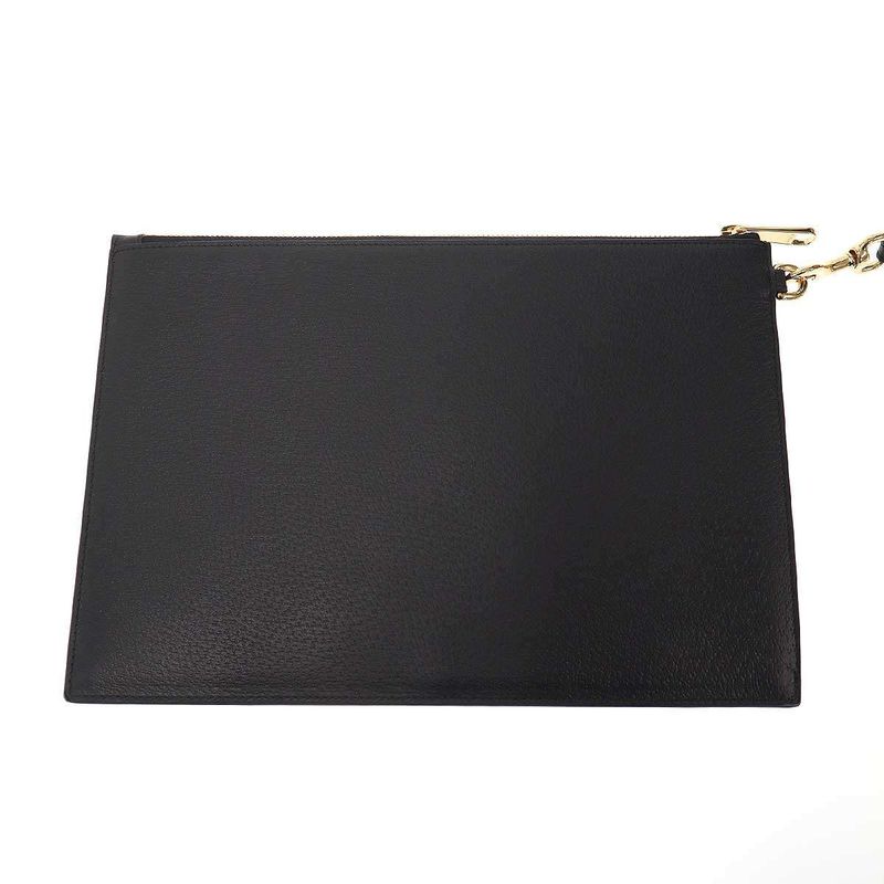 Gucci Horsebit Leather Clutch Bag 700524 Black