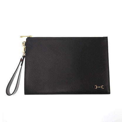 Gucci Horsebit Leather Clutch Bag 700524 Black