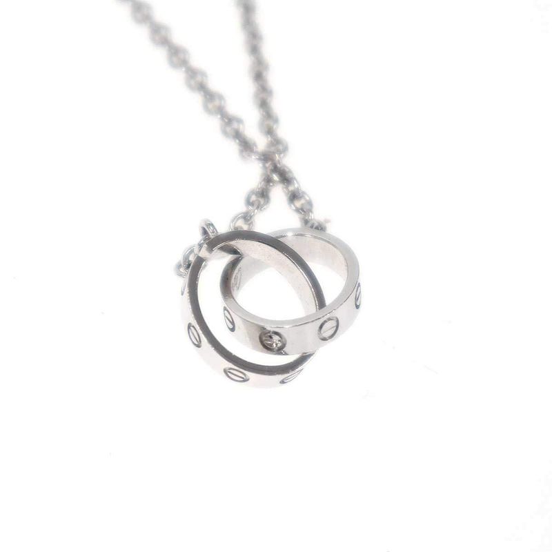 Cartier 18k White Gold Baby Love Necklace Baby Love White Gold Necklace Silver