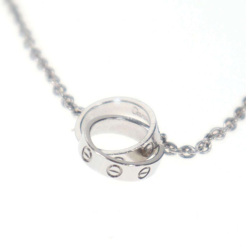 Cartier 18k White Gold Baby Love Necklace Baby Love White Gold Necklace Silver