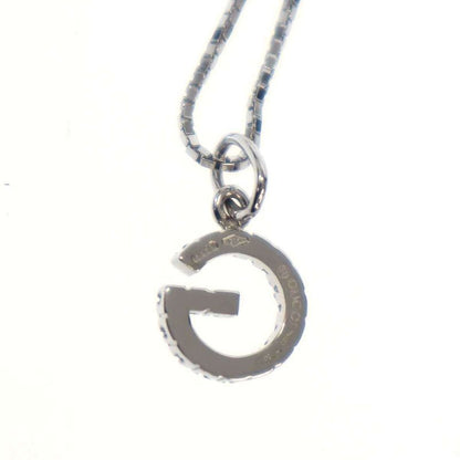 Gucci 18k White Gold G Diamond White Gold Necklace Silver