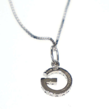 Gucci 18k White Gold G Diamond White Gold Necklace Silver