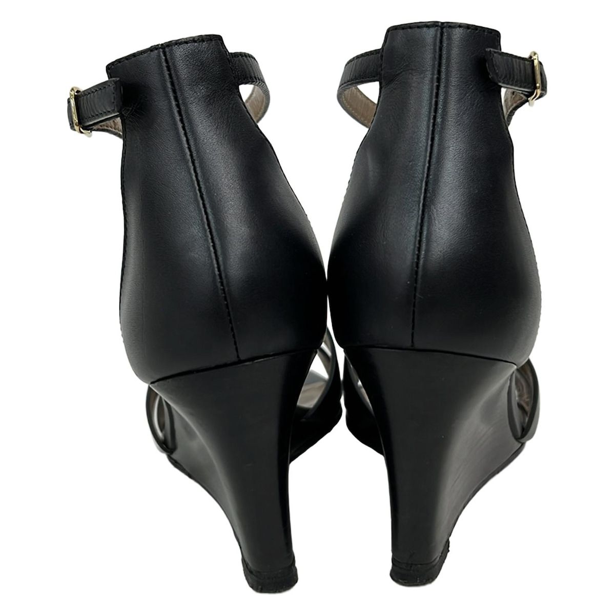 HERMES Women's Legend Sandals, Black, Outsole, Leather