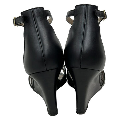 HERMES Women's Legend Sandals, Black, Outsole, Leather