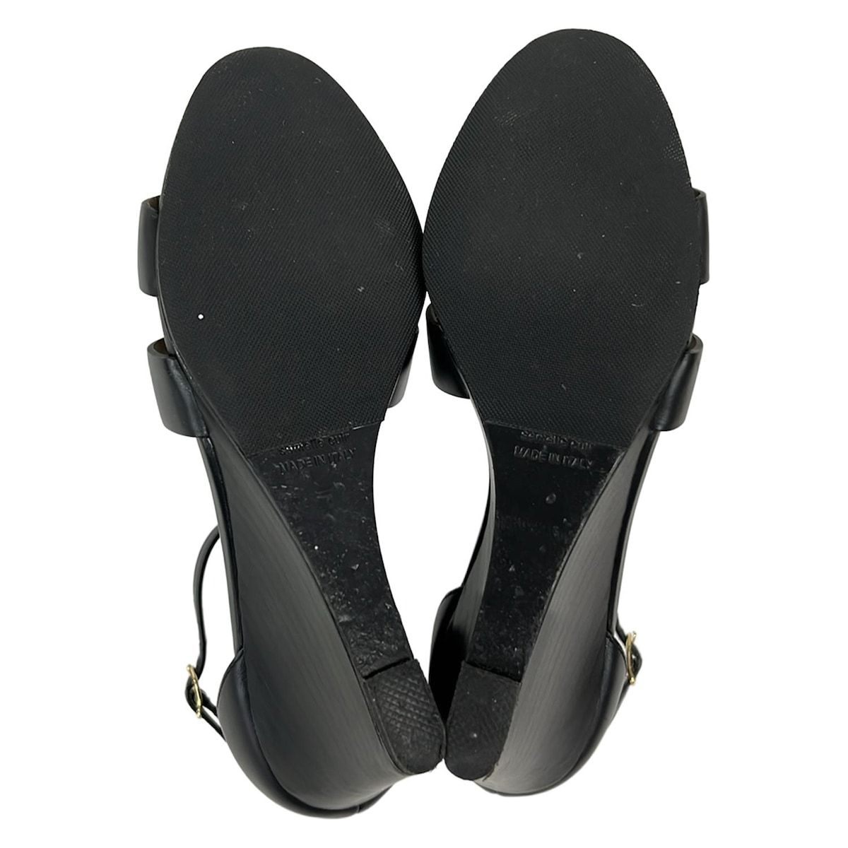 HERMES Women's Legend Sandals, Black, Outsole, Leather