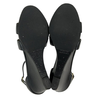 HERMES Women's Legend Sandals, Black, Outsole, Leather