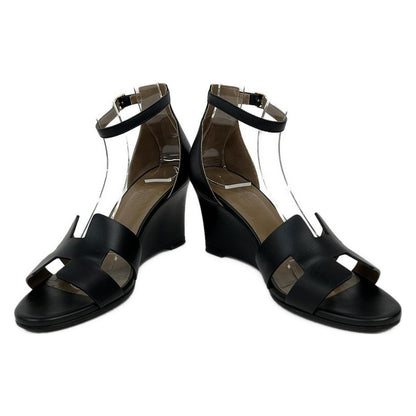 HERMES Women's Legend Sandals, Black, Outsole, Leather