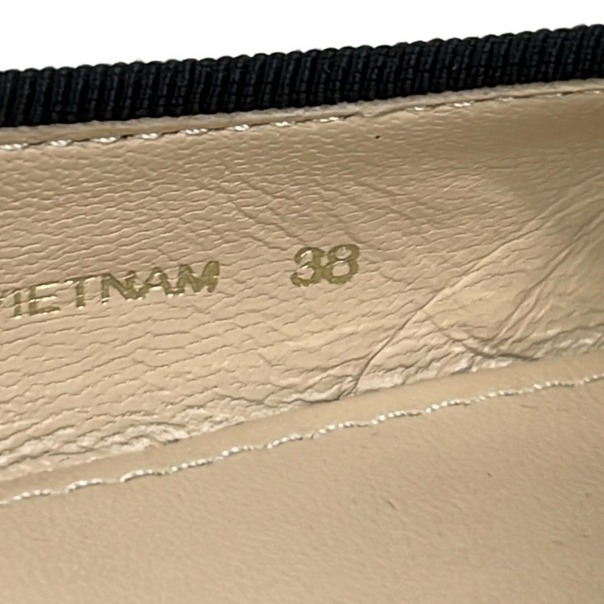 PRADA Flat Shoes 38 Women - Black Ribbon Ballet Shoes Leather