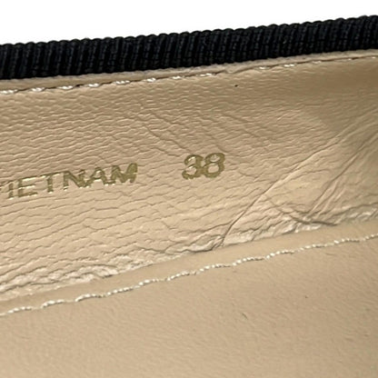 PRADA Flat Shoes 38 Women - Black Ribbon Ballet Shoes Leather