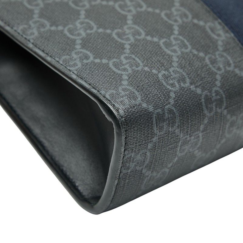 Gucci GG Supreme Sherry Line Clutch Bag Second Bag 475316 Black Multicolor PVC