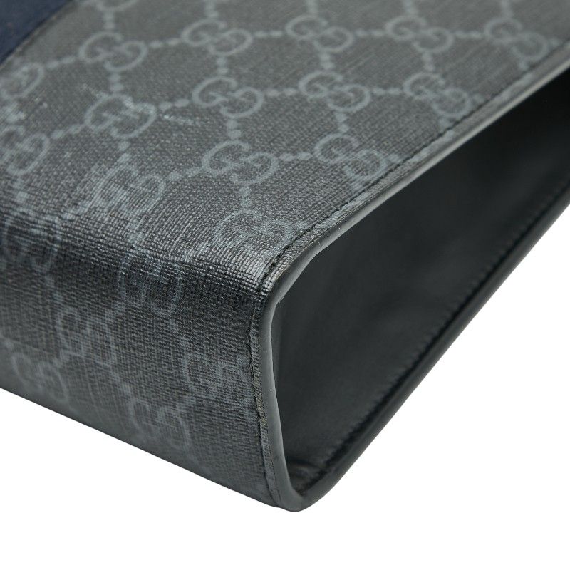 Gucci GG Supreme Sherry Line Clutch Bag Second Bag 475316 Black Multicolor PVC