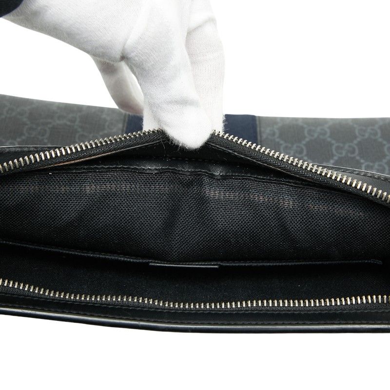 Gucci GG Supreme Sherry Line Clutch Bag Second Bag 475316 Black Multicolor PVC