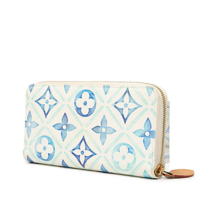 Louis Vuitton Monogram Tile Zippy Wallet Visor Pool M83624 Lagoon Blue White