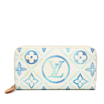 Louis Vuitton Monogram Tile Zippy Wallet Visor Pool M83624 Lagoon Blue White